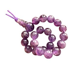 bracelet amethyst beads stretch 22 sphere 3.8mm round NWOT